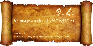 Visnyovszky Lóránt névjegykártya